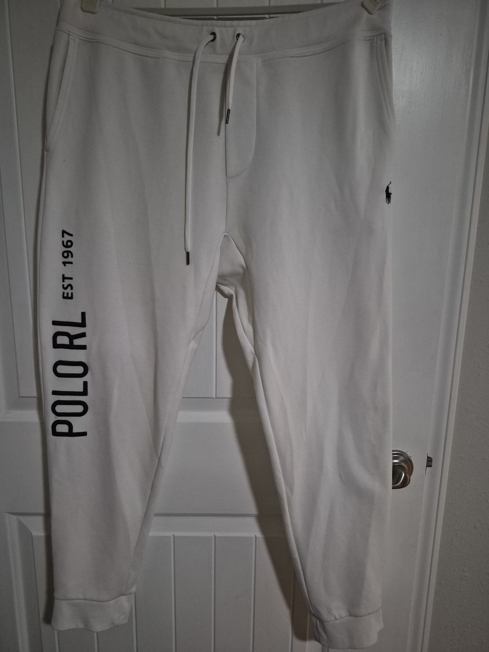 Polo Ralph Lauren Men’s XL White Jogger Sweatpants Logo EST 1967